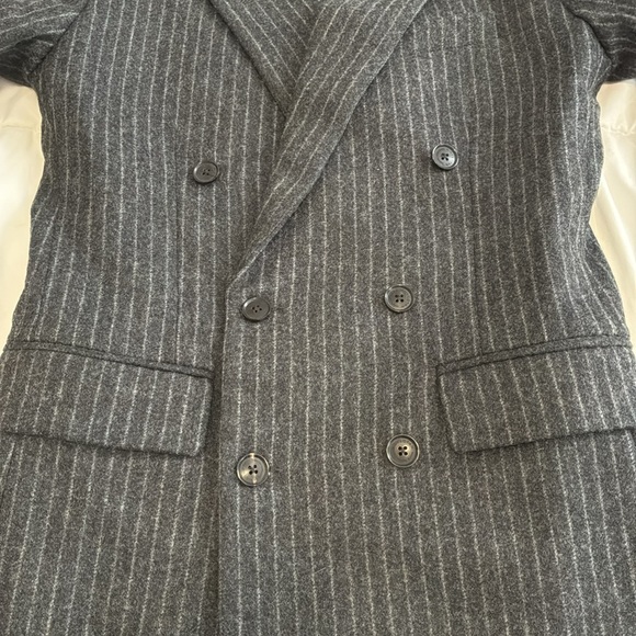 Rare Nili Lotan Women’s Pinstripe Virgin Wool Double-Breasted Jacket Gray Size38 - Picture 4 of 12